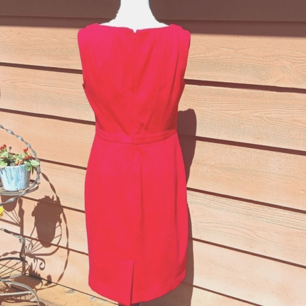 Talbots Red Textured Dress. - Picture 3 of 8